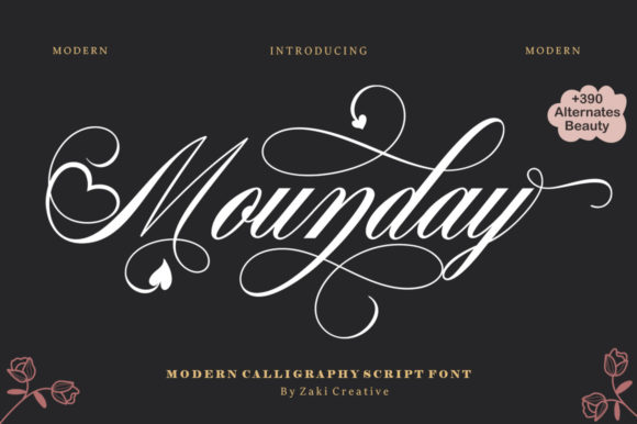 Mounday Calligraphy: The Graceful Script Font for Crafters